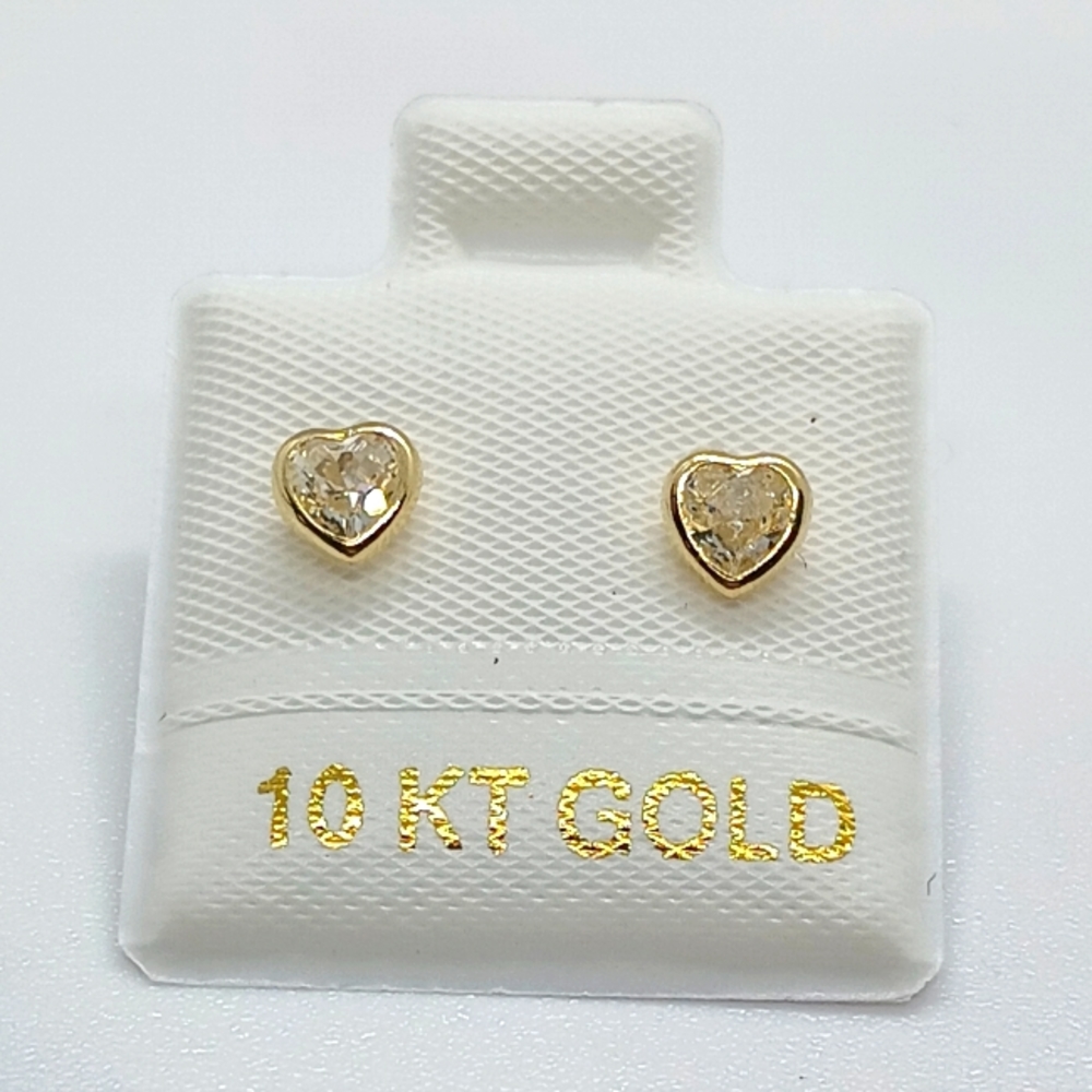 Heart Shaped 10k gold Earrings Studs
